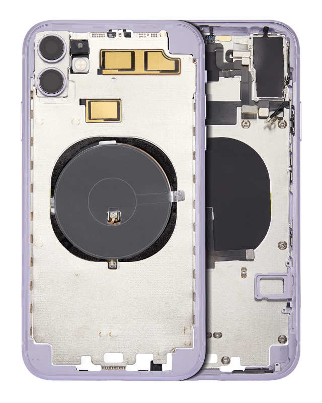Back Housing W/ Small Components Pre-Installed (Without Back Cover) Compatible For iPhone 11 (Purple)