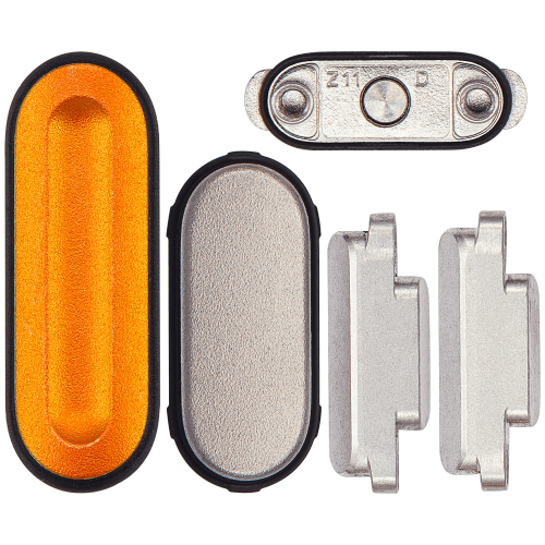 Sidekey Button Set Compatible For Watch Series Ultra 1st Gen (49MM) (Orange / Silver) (5 Piece Set)