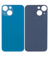 Back Glass With 3M Adhesive Compatible For iPhone 13 Mini (No Logo / Large Camera Hole) (Blue)