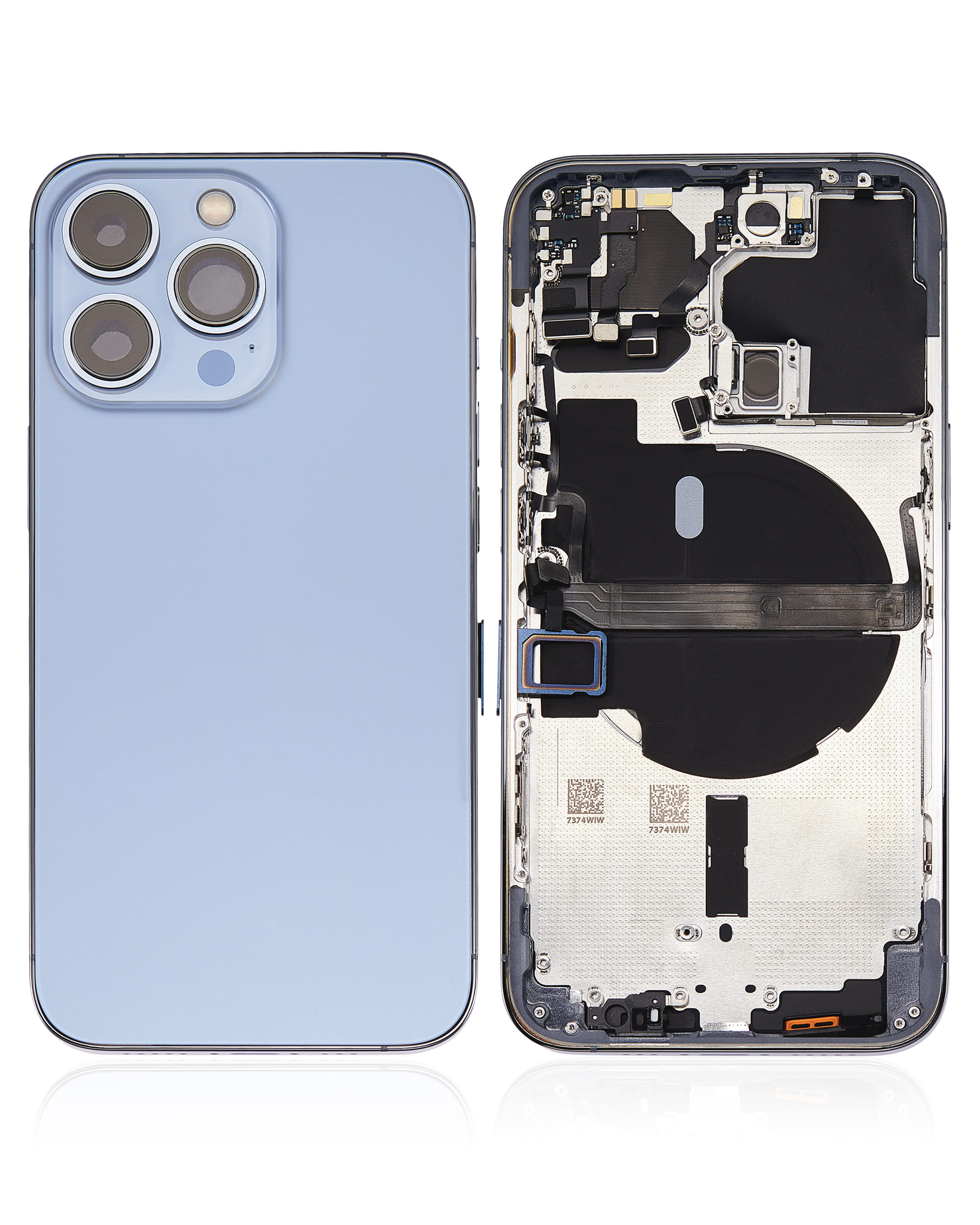 Back Housing W/ Small Components Pre-Installed Compatible For iPhone 13 Pro (No Logo) (Aftermarket Plus) (International Version) (Sierra Blue)