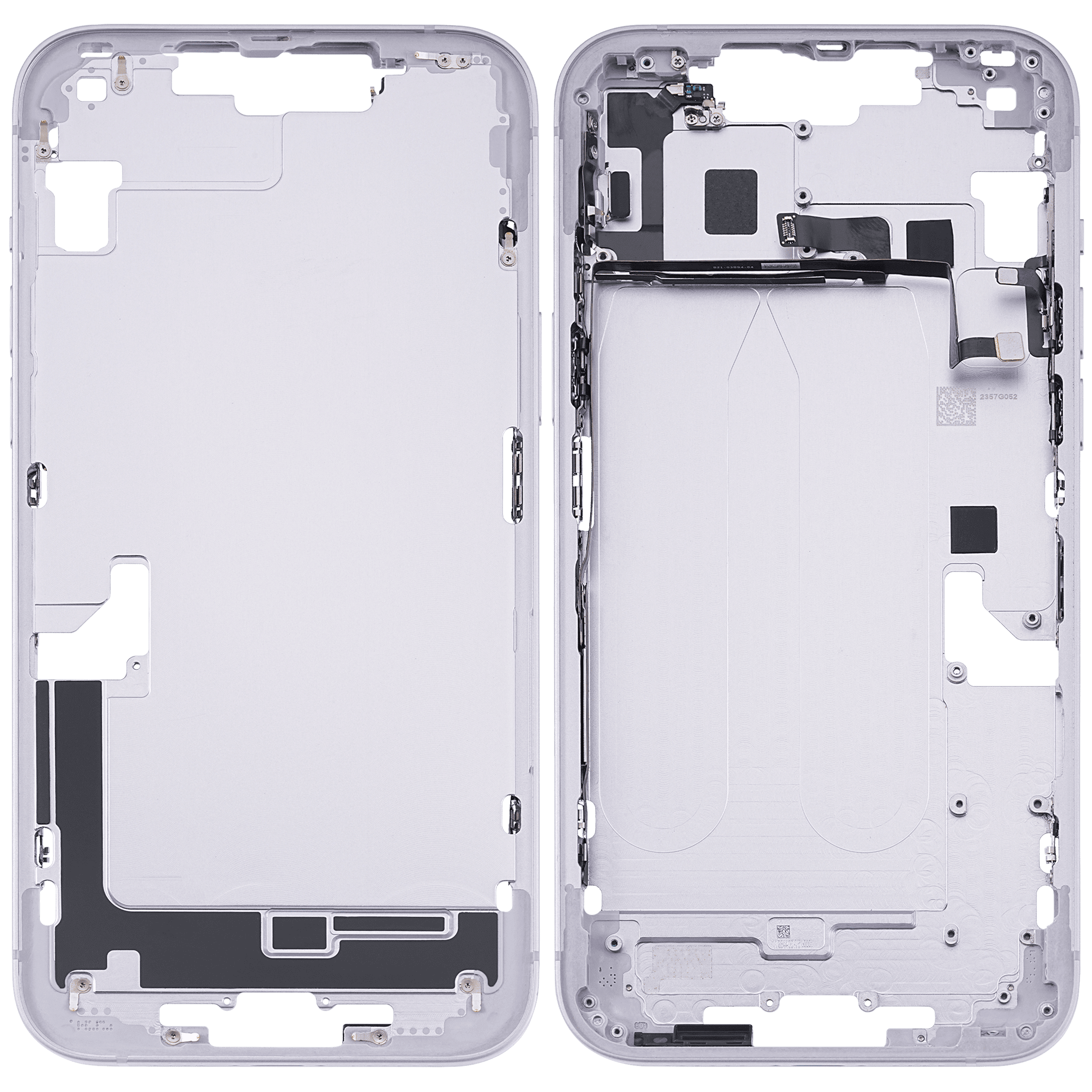 Mid-Frame Housing With Power And Volume Button Compatible For iPhone 14 Plus (US Version) (Used OEM Pull: Grade B) (Purple)