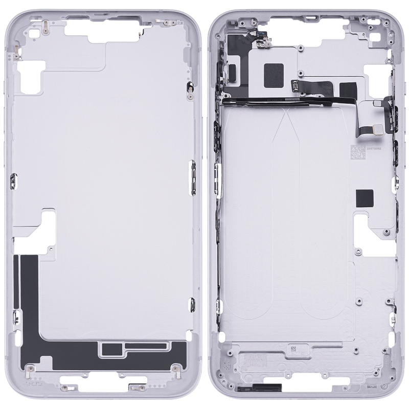 Mid-Frame Housing With Power And Volume Button Compatible For iPhone 14 Plus (US Version) (Used OEM Pull: Grade B) (Purple)