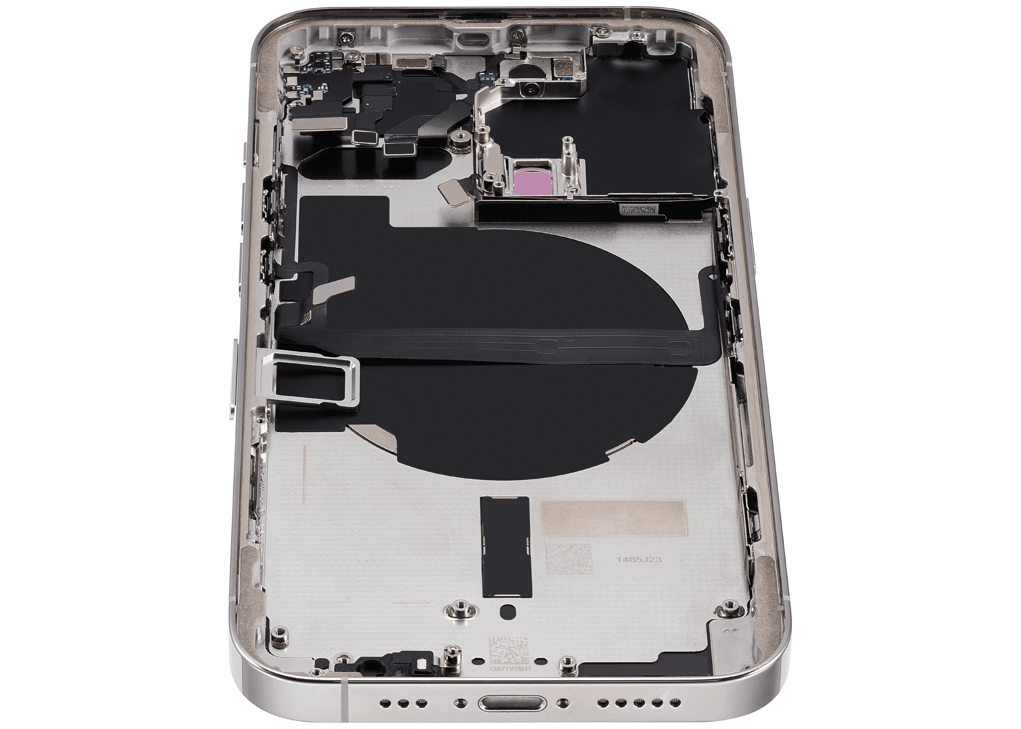 Back Housing W/ Small Components Pre-Installed Compatible For iPhone 13 Pro (International Version) (Used OEM Pull: Grade B) (Silver)