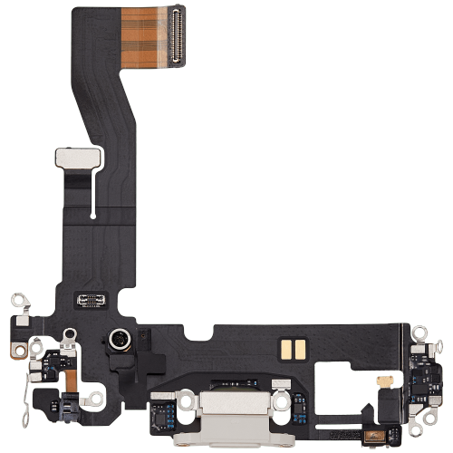 Charging Port Flex Cable Compatible For iPhone 12 / 12 Pro (Used OEM Pull) (White)