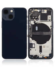 Back Housing W/ Small Components Pre-Installed Compatible For iPhone 13 Mini (US Version) (No Logo) (Aftermarket Plus) (Midnight)