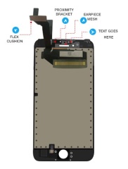 LCD Assembly With Steel Plate Compatible For iPhone 6S Plus (Premium) (Black)