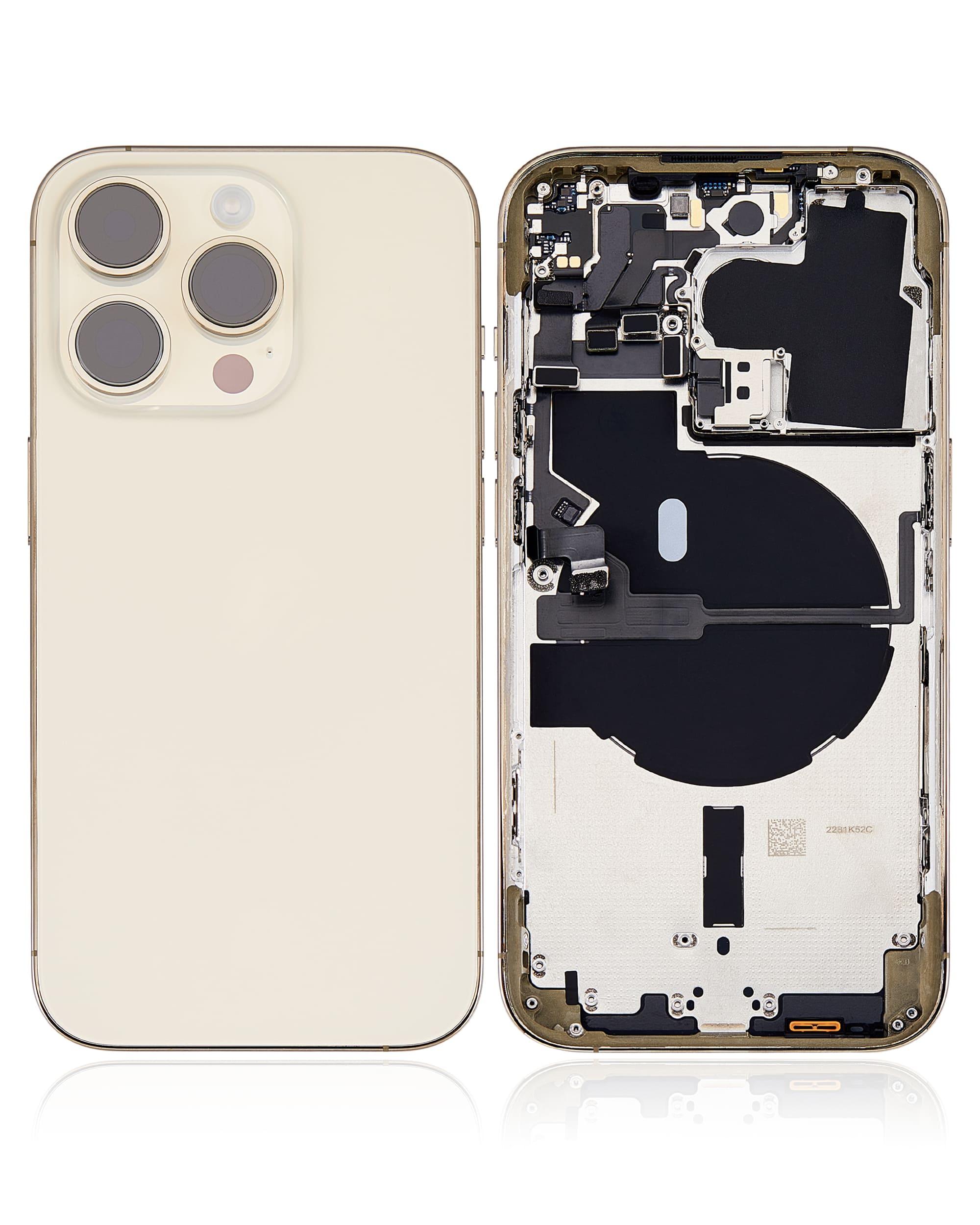 Back Housing W/ Small Pre-Installed Compatible For iPhone 14 Pro (U.S Version) (Used OEM Pull: Grade A) (Gold)