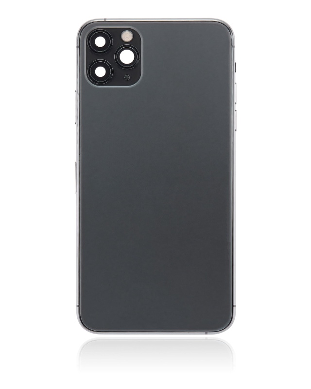 Back Housing W/ Small Components Pre-Installed Compatible For iPhone 11 Pro Max (No Logo) (Aftermarket Plus) (Space Gray)