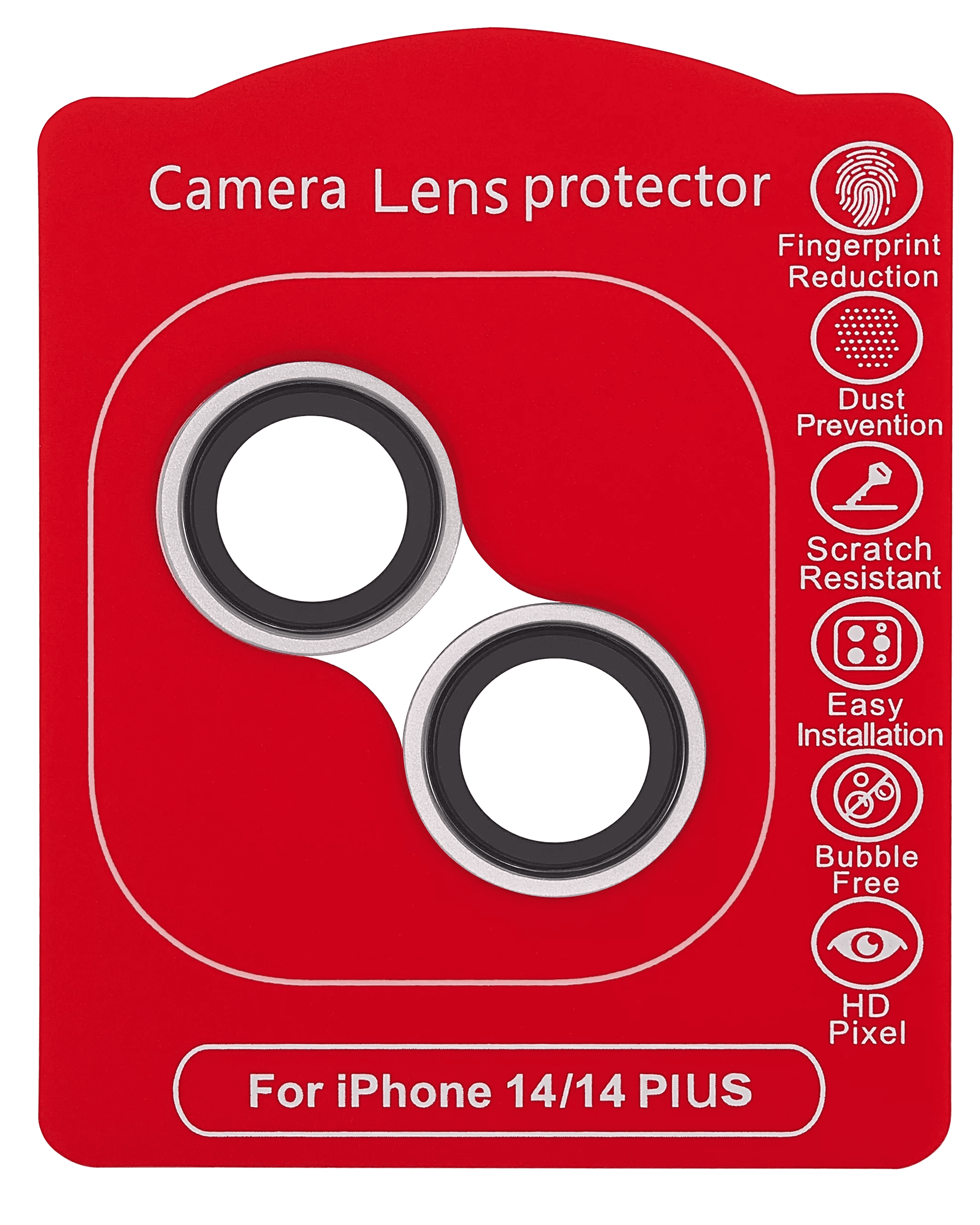 Casper Camera Lens Protector Compatible For iPhone 14 / 14 Plus (Silver) (Clear)