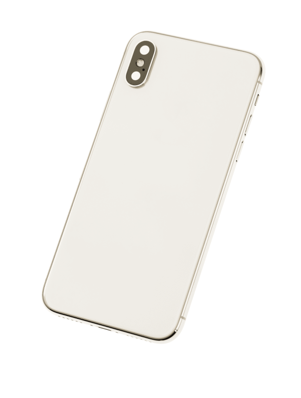 Back Housing W/ Small Components Pre-Installed Compatible For iPhone X (Used OEM Pull: Grade A) (Silver)