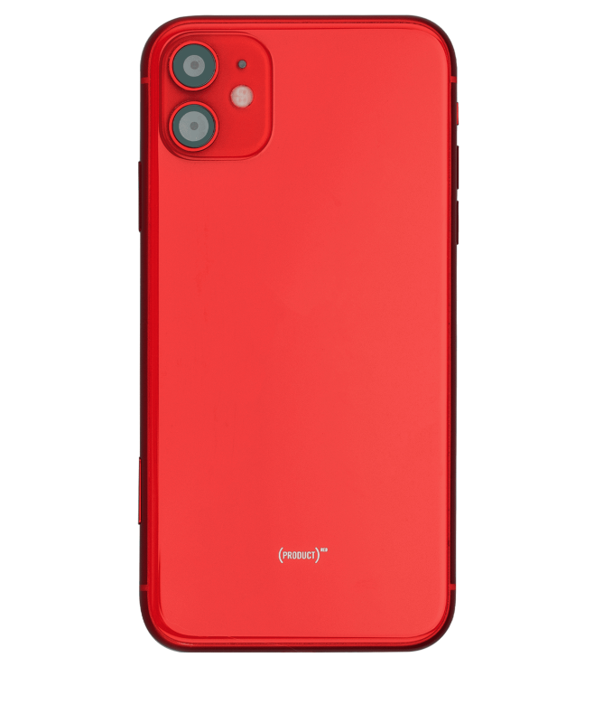 Back Housing W/ Small Components Pre-Installed Compatible For iPhone 11 (Used OEM Pull: Grade C) (Red)