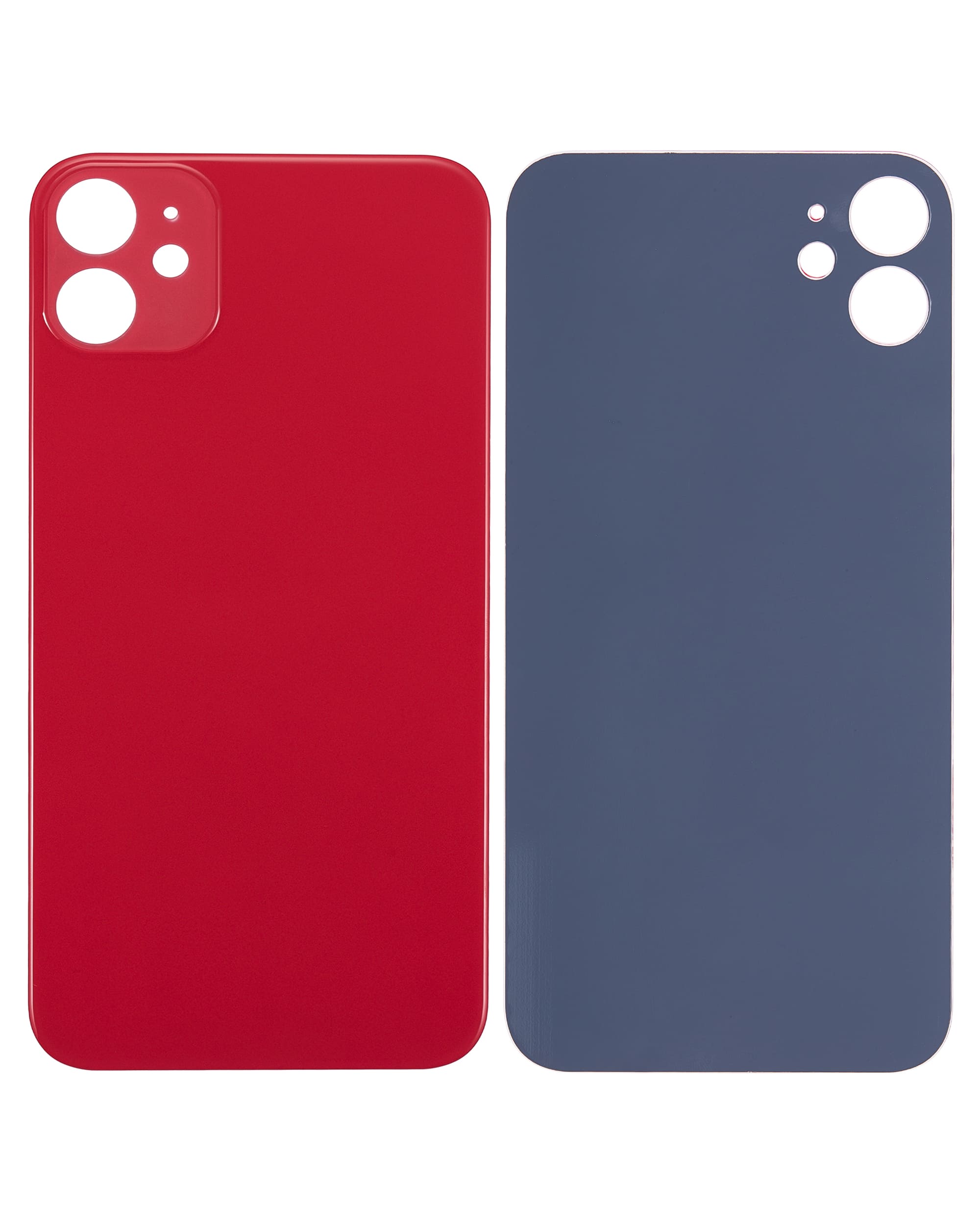 Back Glass With 3M Adhesive Compatible For iPhone 11 (No Logo / Large Camera Hole) (Red)