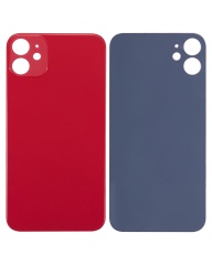 Back Glass With 3M Adhesive Compatible For iPhone 11 (No Logo / Large Camera Hole) (Red)