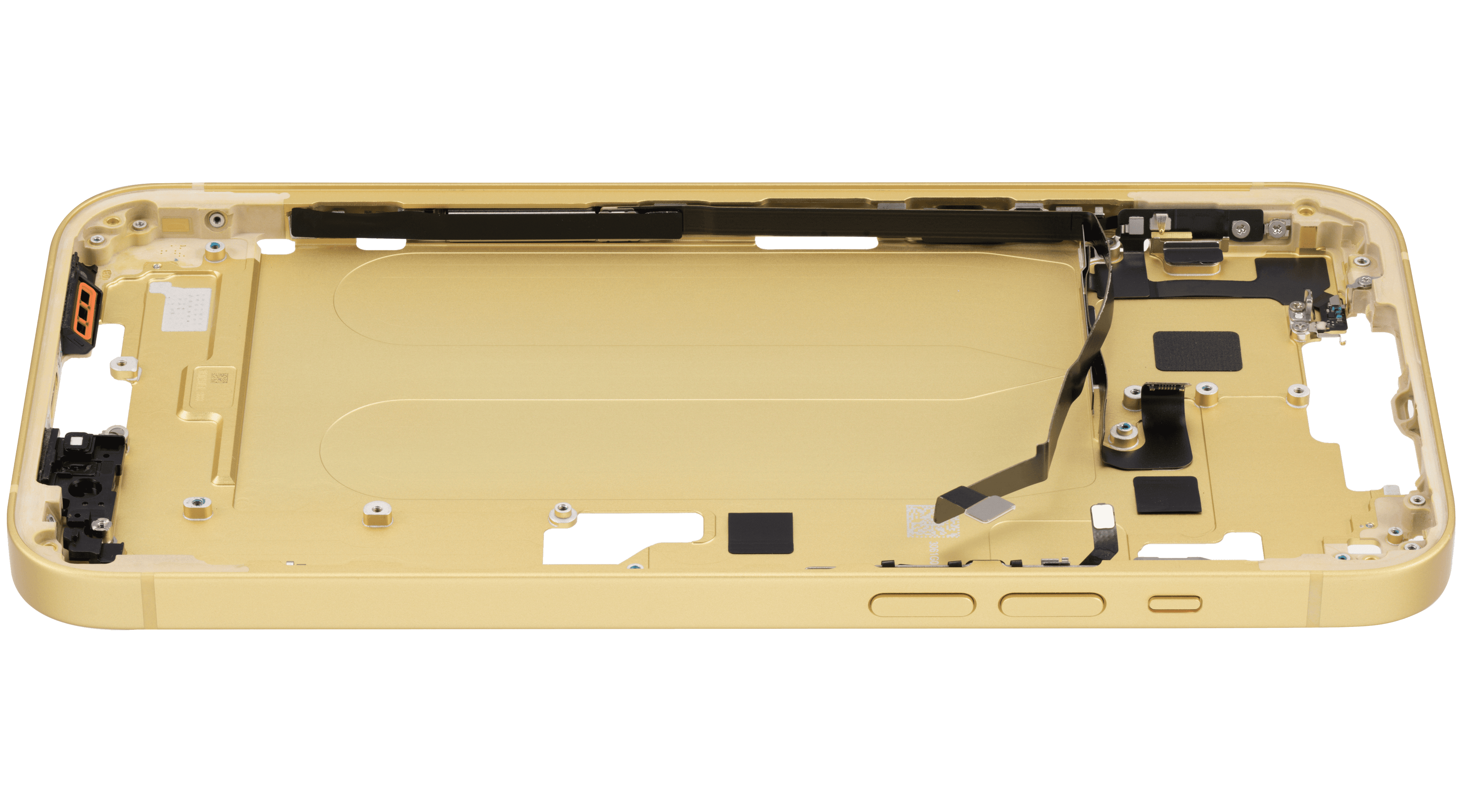 Mid-Frame Housing With Power And Volume Button Compatible For iPhone 14 Plus (US Version) (Used OEM Pull: Grade A) (Yellow)