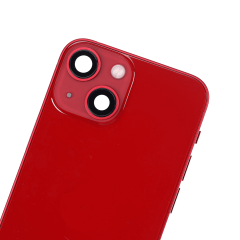 Back Housing W/ Small Components Pre-Installed Compatible For iPhone 13 Mini (US Version) (Used OEM Pull: Grade C) (Red)