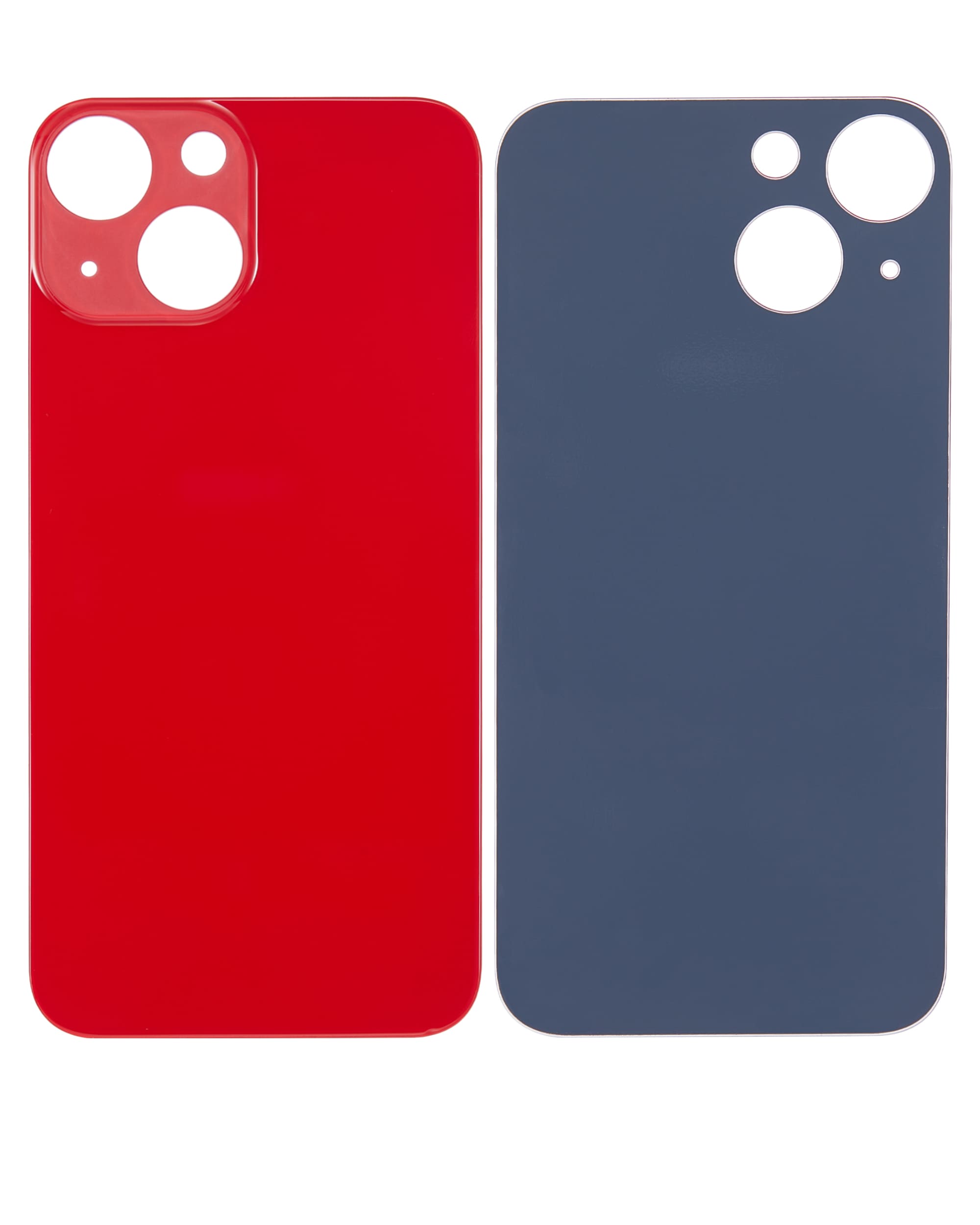 Back Glass With 3M Adhesive Compatible For iPhone 13 Mini (No Logo / Large Camera Hole) (Red)