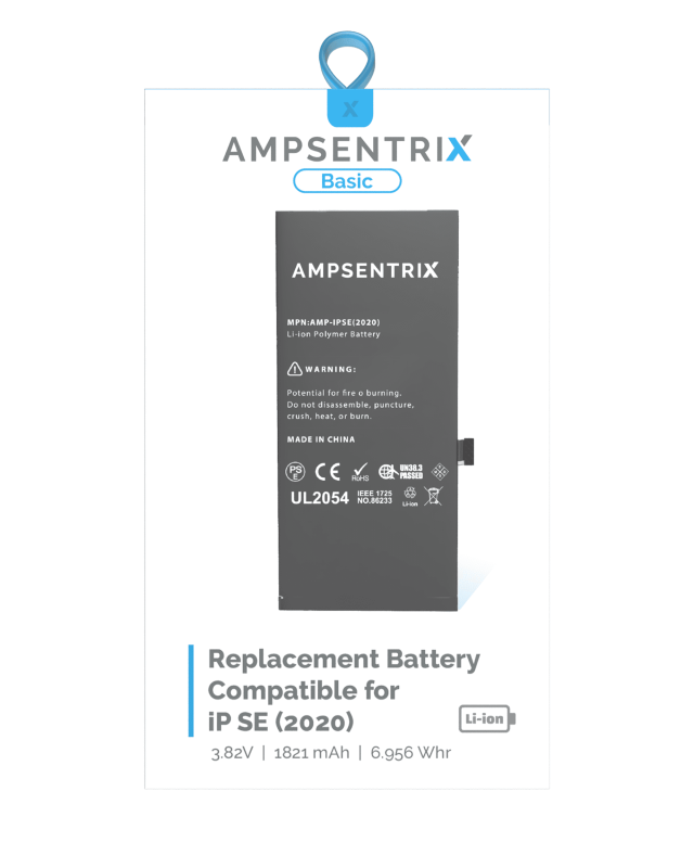 Replacement Battery Compatible For iPhone SE (2020) (AmpSentrix Basic)