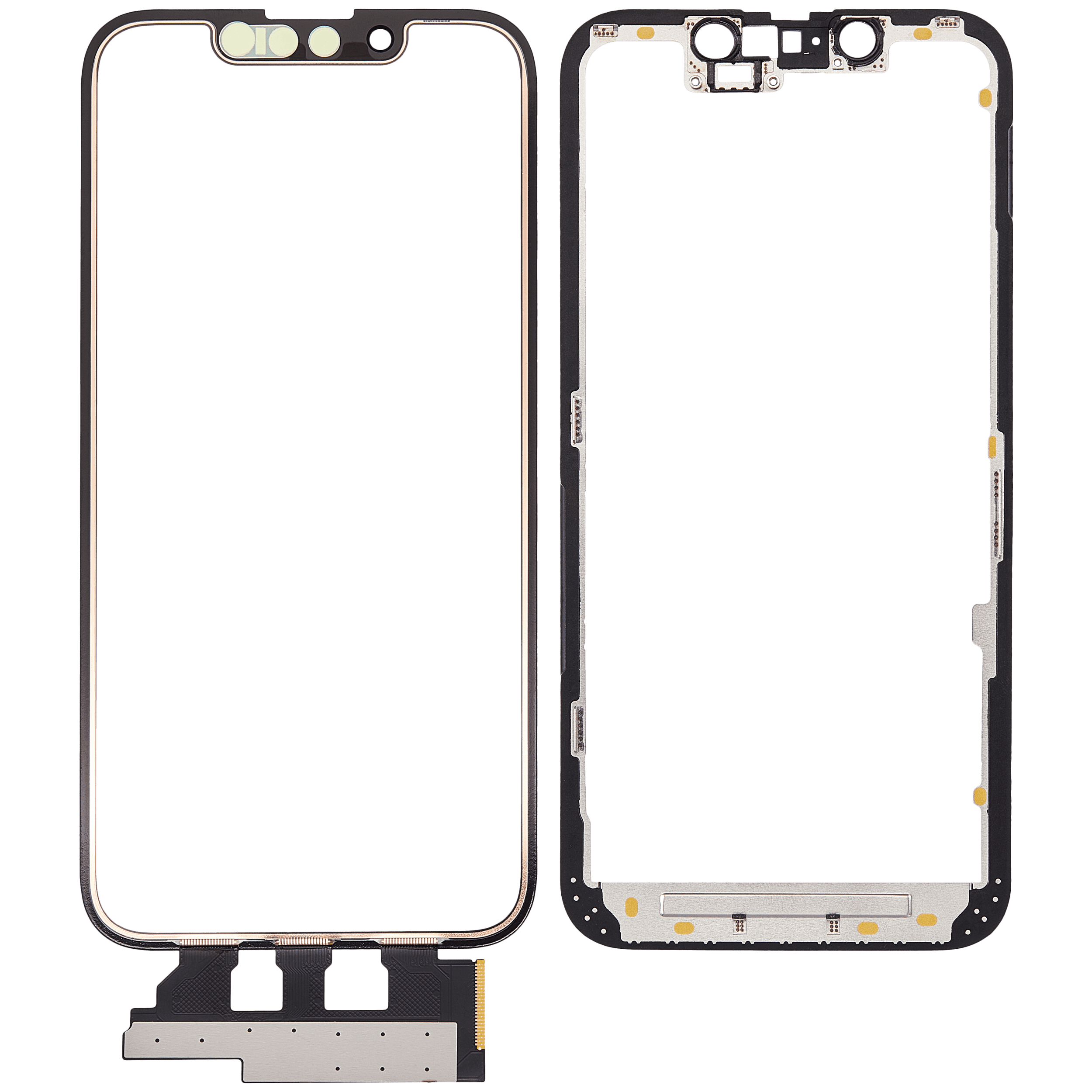 4 in 1 With Frame Included (Front Glass + OCA + Short Touch + OCA Pre-Installed) Compatible For iPhone 13 Mini (OCA Master)
