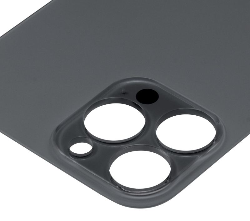 Back Glass With 3M Adhesive Compatible For iPhone 13 Pro Max (No Logo / Large Camera Hole) (Graphite)