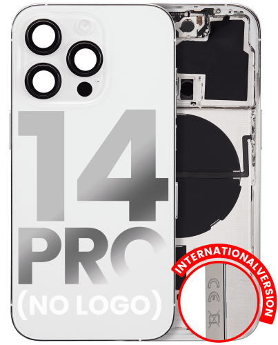 Back Housing W/ Small Pre-Installed Compatible For iPhone 14 Pro (International Version) (No Logo) (Aftermarket Plus) (Silver)