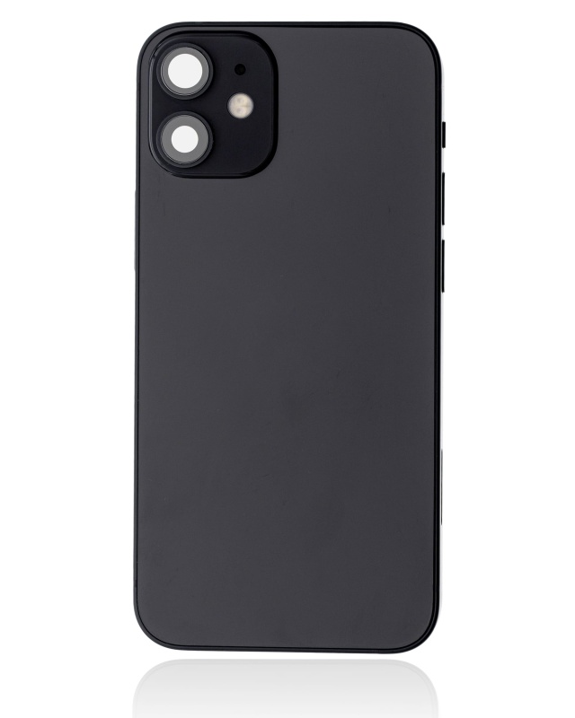 Back Housing W/ Small Components Pre-Installed Compatible For iPhone 12 Mini (International Version) (Used OEM Pull: Grade A) (Black)