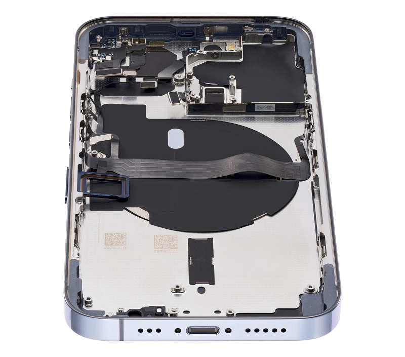 Back Housing W/ Small Components Pre-Installed Compatible For iPhone 13 Pro (No Logo) (Aftermarket Plus) (International Version) (Sierra Blue)