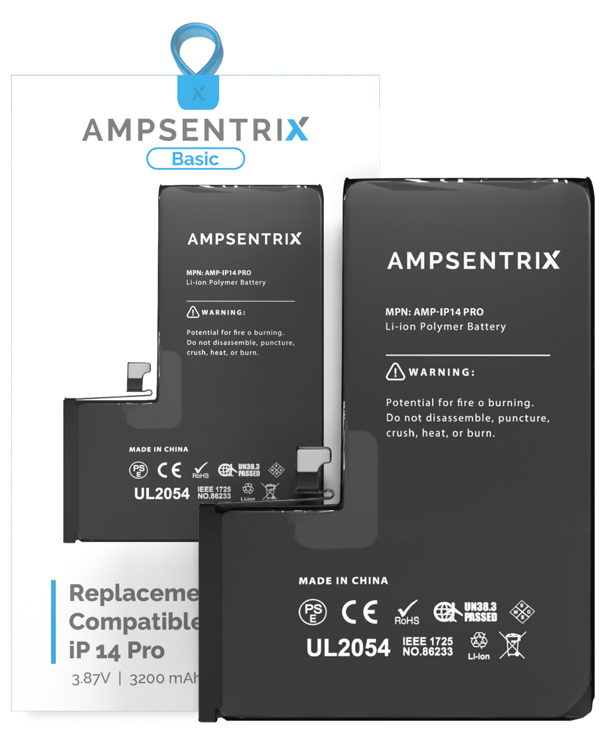 Replacement Battery Compatible For iPhone 14 Pro (AmpSentrix Basic)