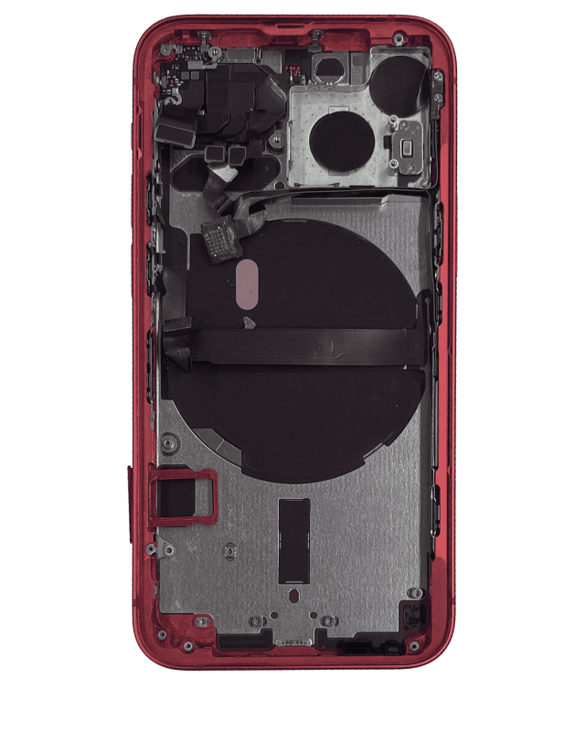 Back Housing W/ Small Components Pre-Installed Compatible For iPhone 13 Mini (International Version) (Used OEM Pull: Grade C) (Red)