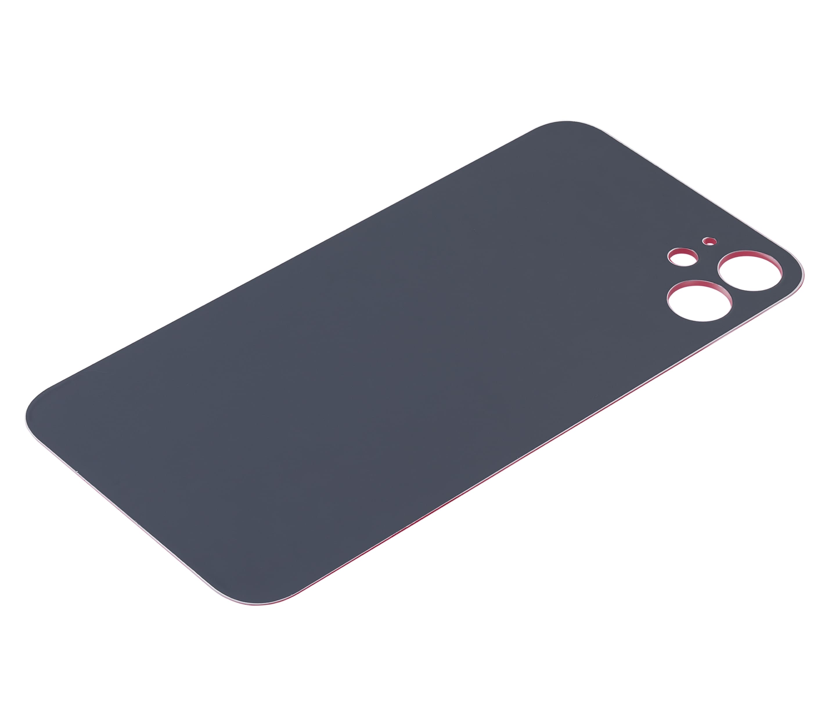 Back Glass With 3M Adhesive Compatible For iPhone 11 (No Logo / Large Camera Hole) (Red)