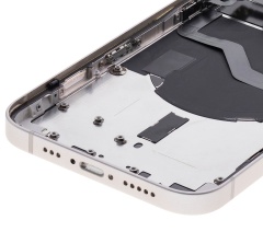 Back Housing W/ Small Components Pre-Installed Compatible For iPhone 12 (US Version) (Used OEM Pull: Grade C) (White)