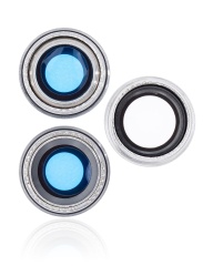 Back Camera Lens With Bracket & Bezel Compatible For iPhone 11 Pro / Pro Max (White) (Real Sapphire / Premium)