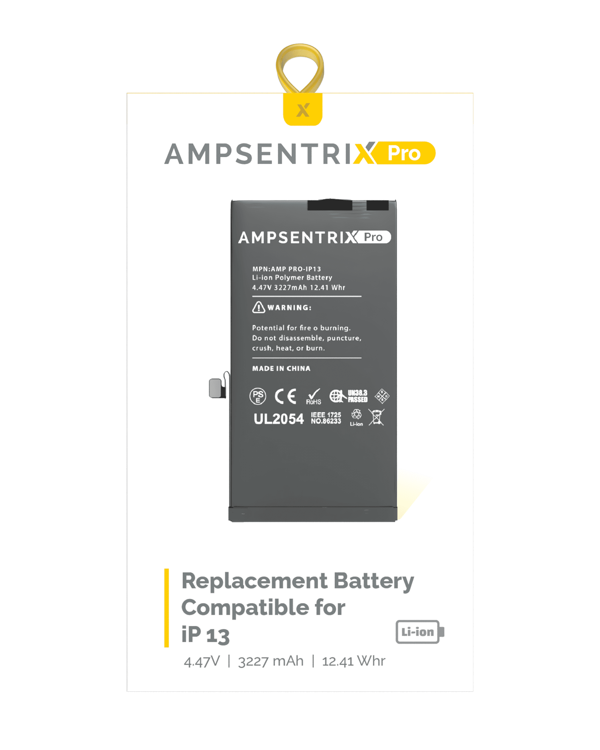 Replacement Battery Compatible For iPhone 13 (AmpSentrix Pro)