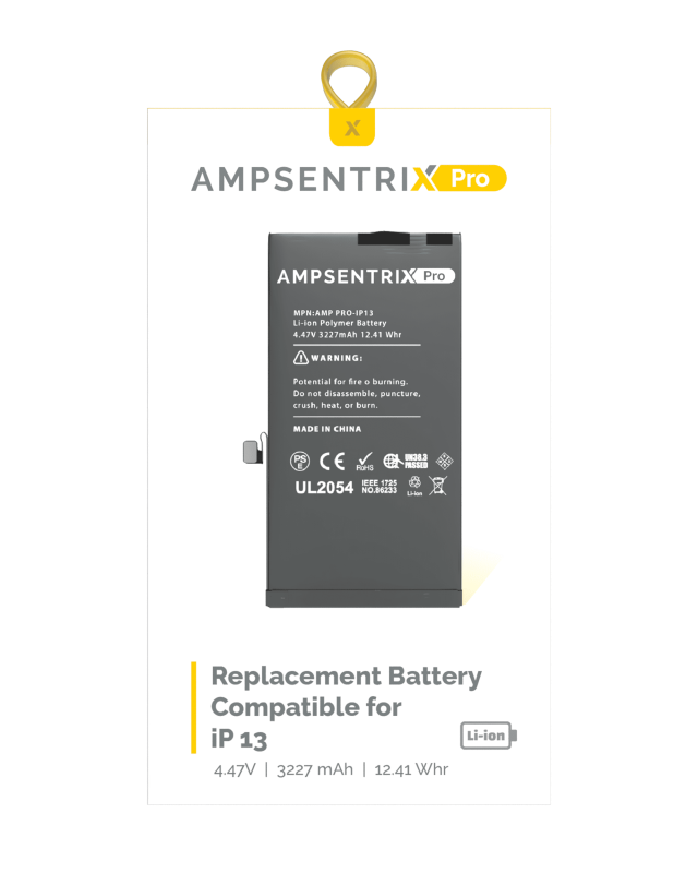 Replacement Battery Compatible For iPhone 13 (AmpSentrix Pro)
