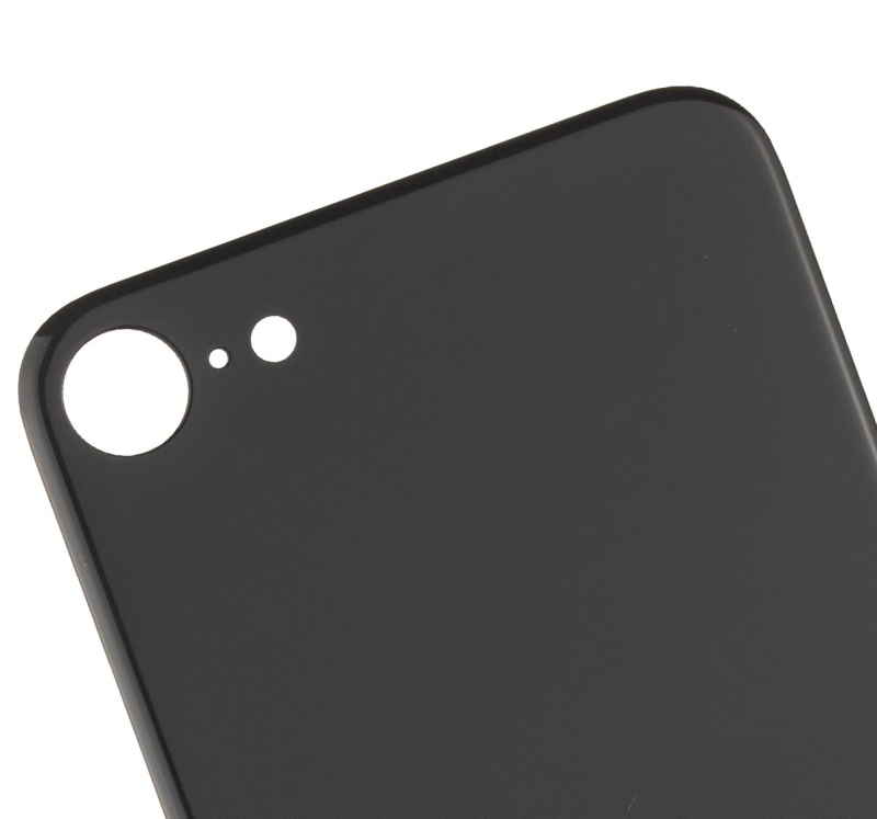 Back Glass With 3M Adhesive Compatible For iPhone 8 / SE (2020) (No Logo / Large Camera Hole) (Space Gray)
