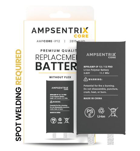 Replacement Battery Core Compatible For iPhone 12 / 12 Pro (Spot Welding Required) (AmpSentrix Core)