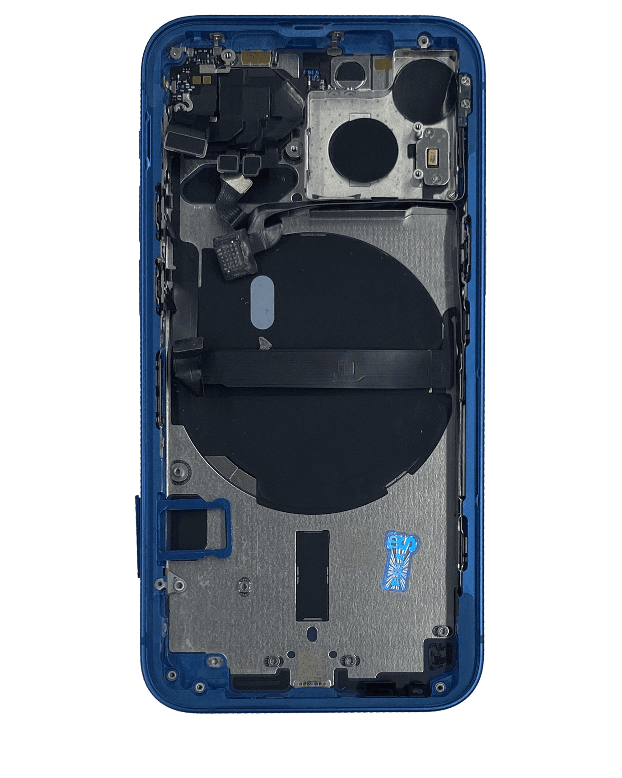 Back Housing W/ Small Components Pre-Installed Compatible For iPhone 13 Mini (International Version) (Used OEM Pull: Grade B) (Blue)