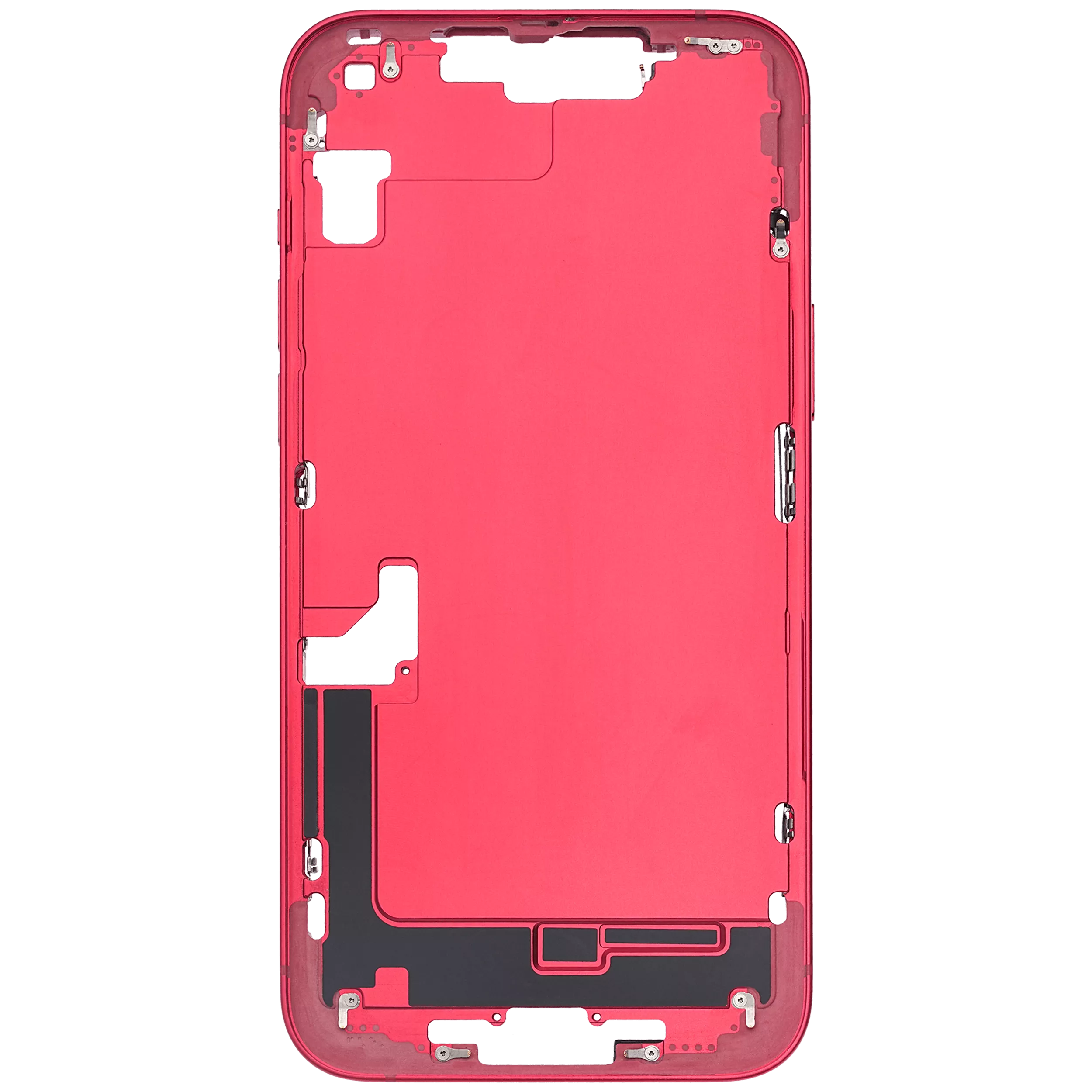 Mid-Frame Housing With Power And Volume Button Compatible For iPhone 14 Plus (Used OEM Pull: Grade C) (Red)