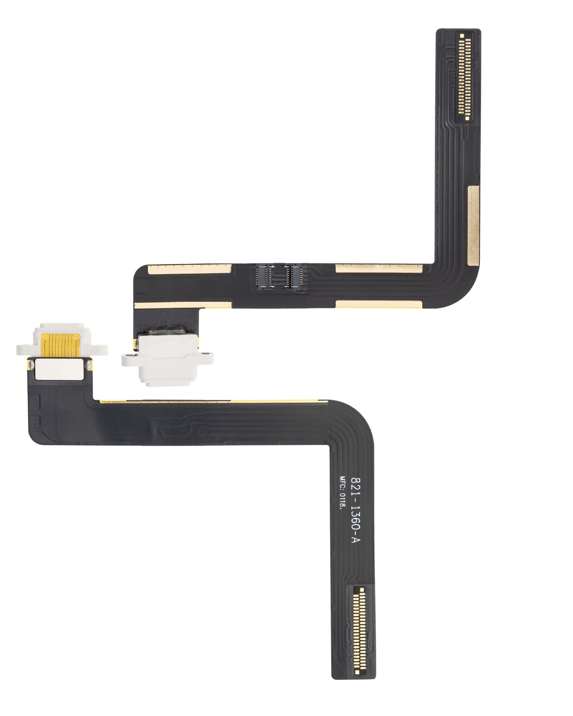 Charging Port Flex Cable Compatible For iPad Air 1 / iPad 5 (2017) / iPad 6 (2018) (Soldering Required) (Aftermarket Plus) (White)