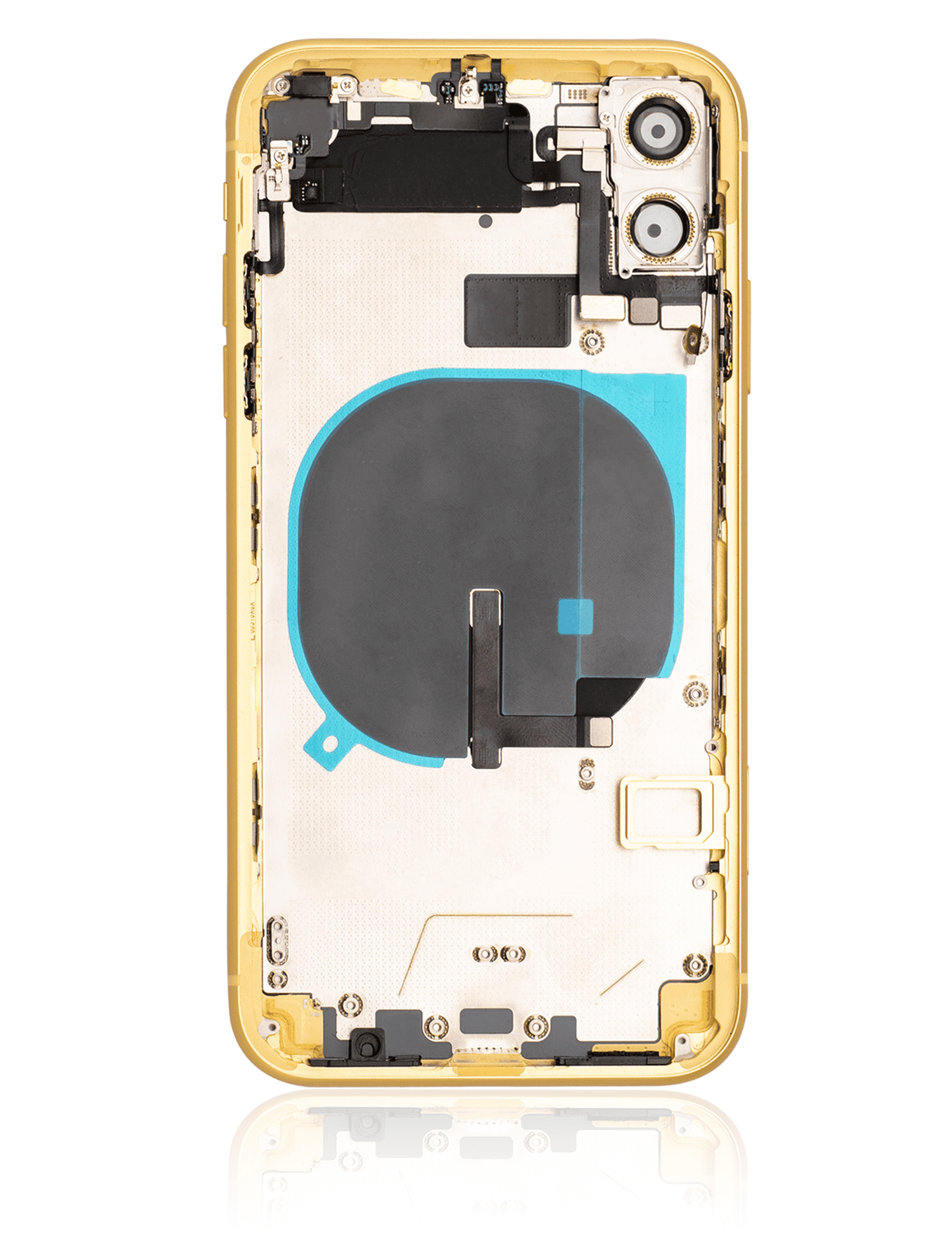 Back Housing W/ Small Components Pre-Installed Compatible For iPhone 11 (Used OEM Pull: Grade A) (Yellow)