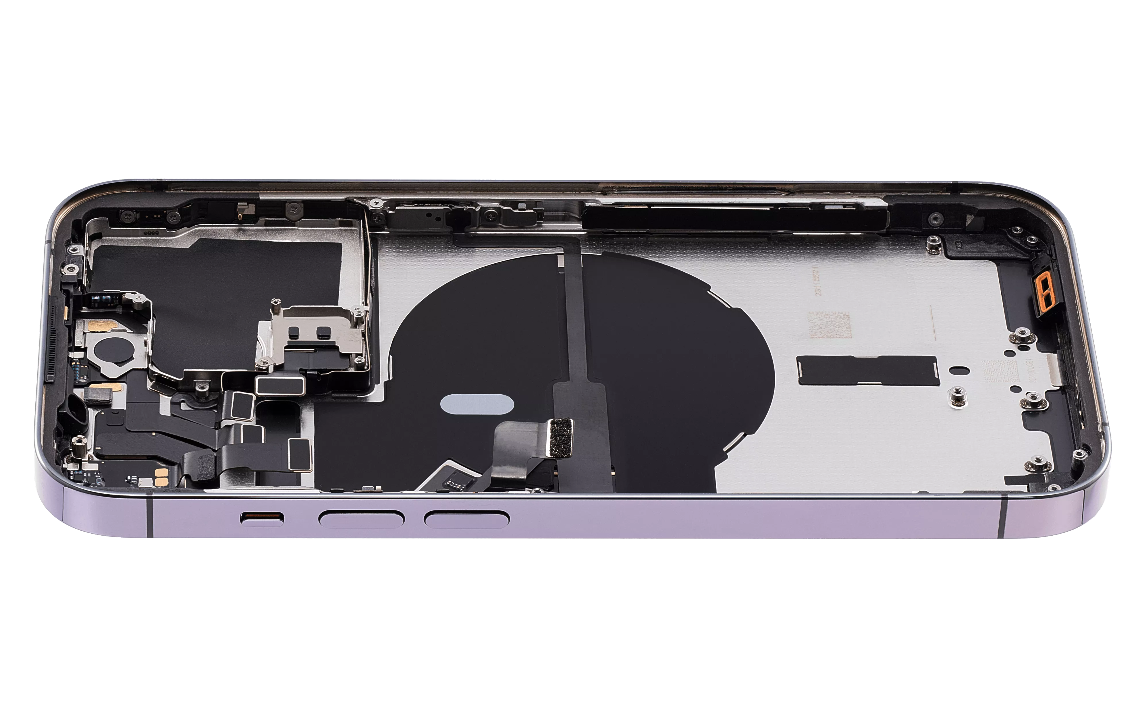 Back Housing W/ Small Pre-Installed Compatible For iPhone 14 Pro (U.S Version) (Used OEM Pull: Grade C) (Deep Purple)