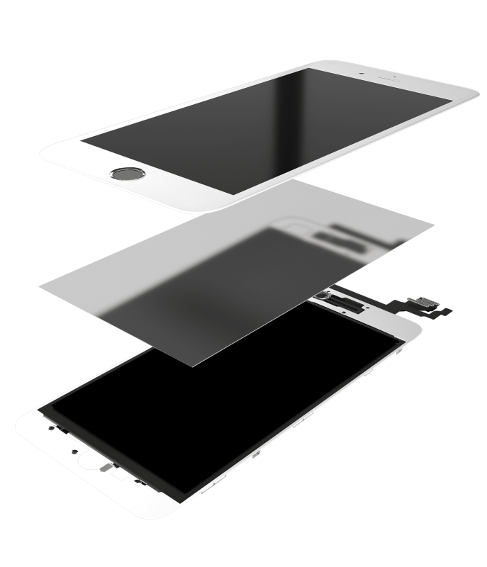 3 in 1 (Front Glass + Frame + OCA Pre-Installed) Compatible For iPhone 6S Plus (2 Pack) (White)