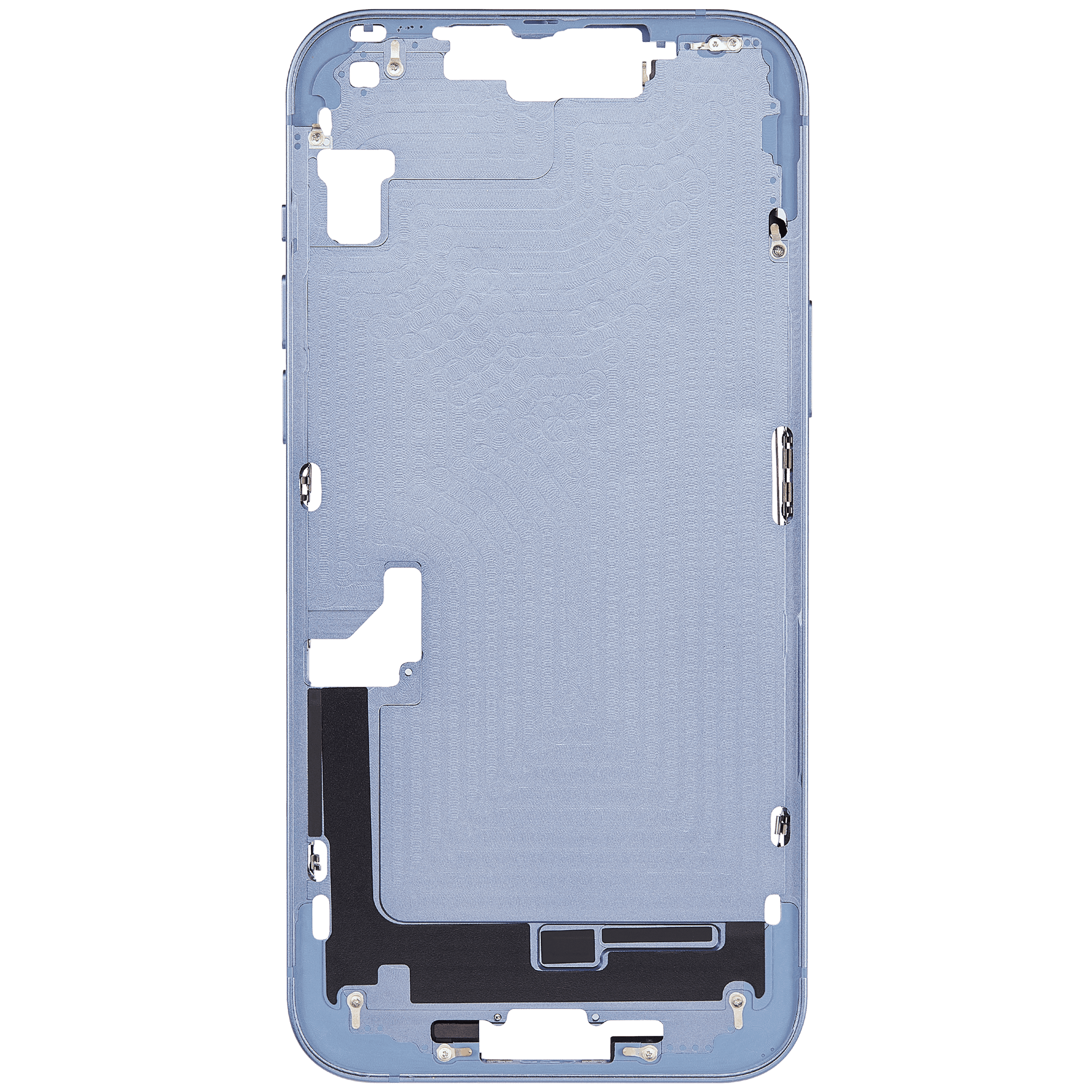 Mid-Frame Housing With Power And Volume Button Compatible For iPhone 14 Plus (US Version) (Aftermarket Plus) (Blue)
