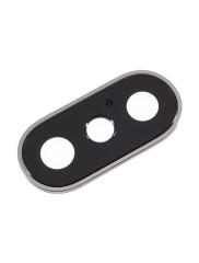 Back Camera Lens With Bracket & Bezel Compatible For iPhone X (Silver)