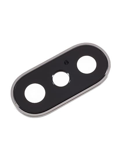 Back Camera Lens With Bracket & Bezel Compatible For iPhone X (Silver)