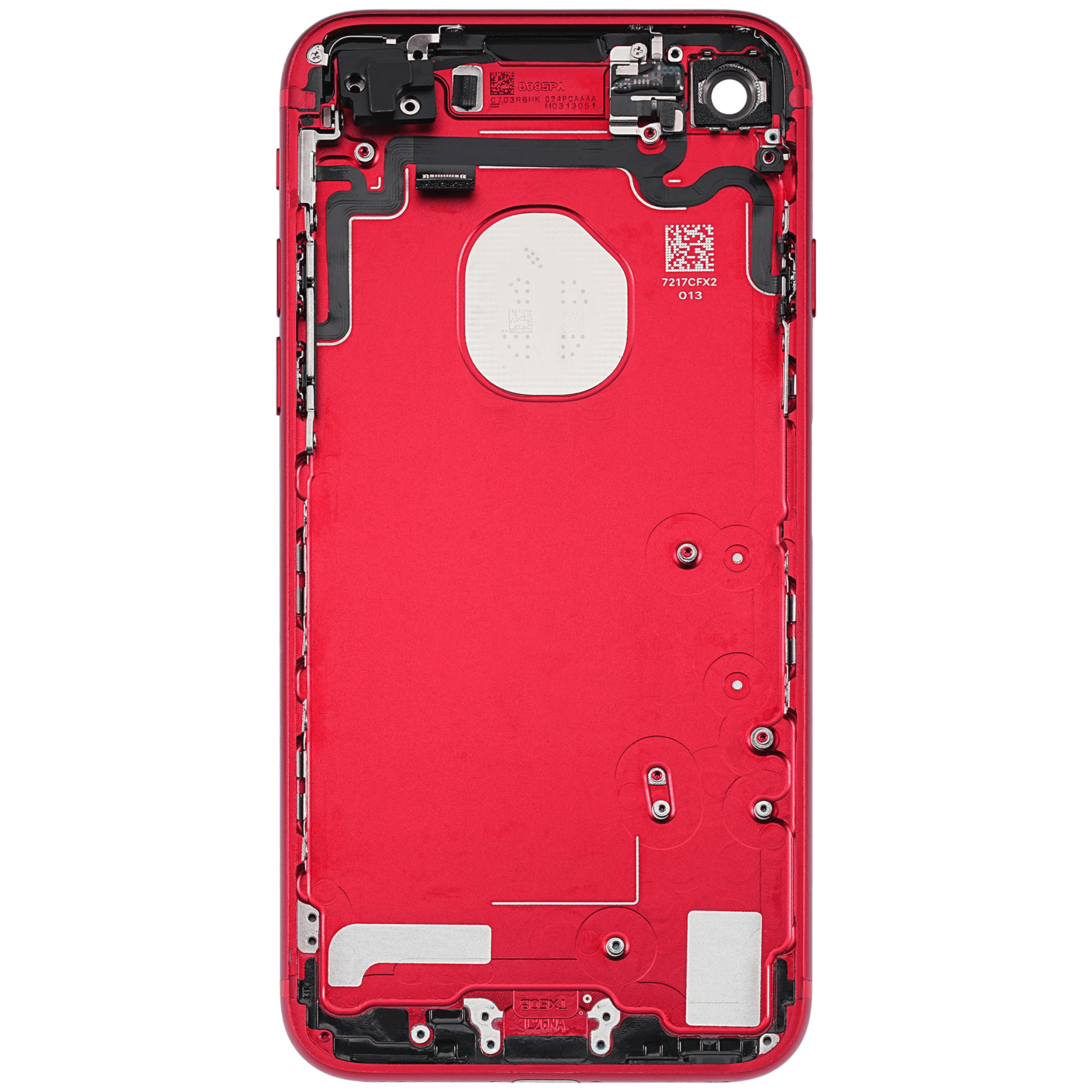 Back Housing W/ Small Components Pre-Installed Compatible For iPhone 7 (Used OEM Pull: Grade A) (Red)