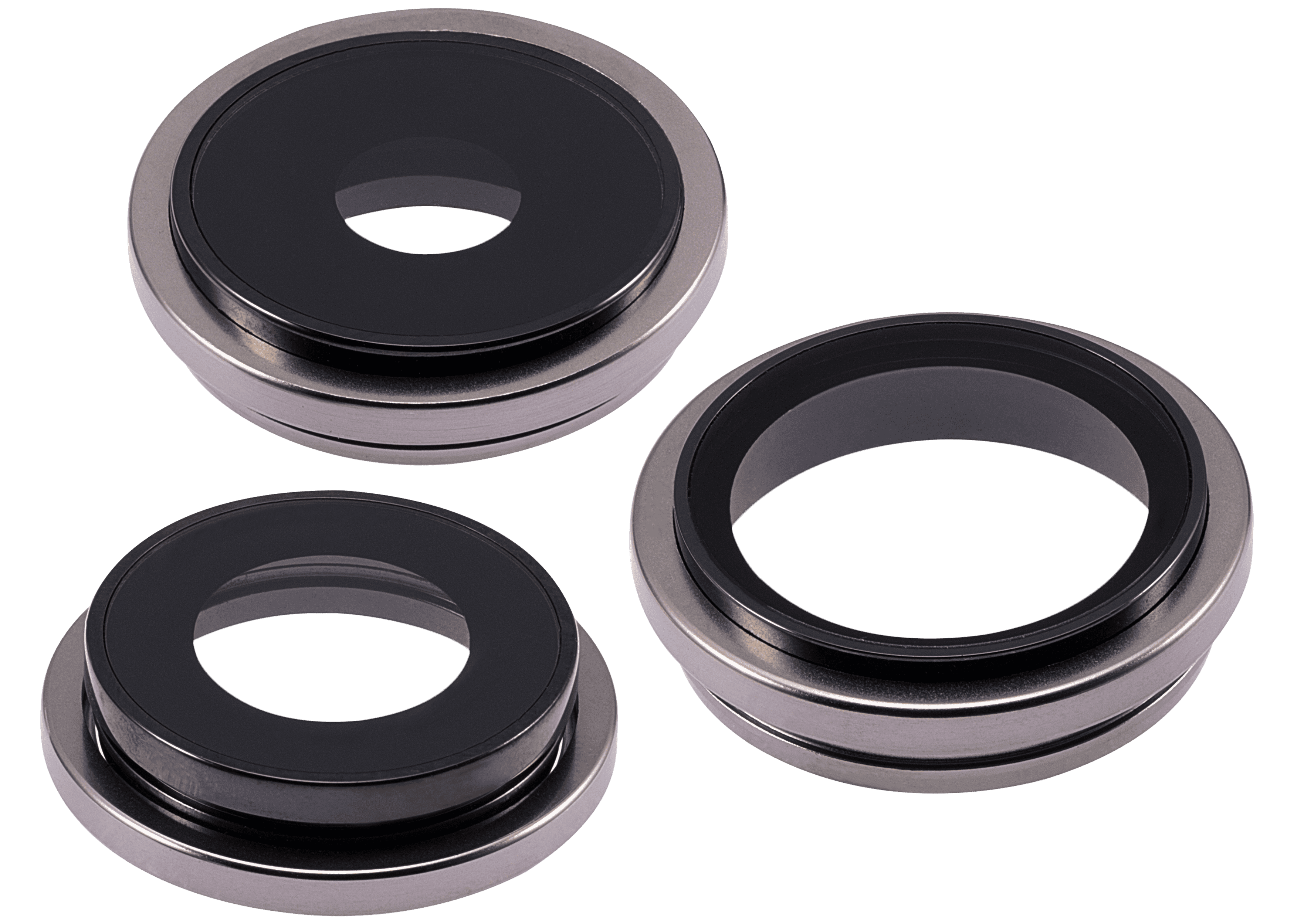 Back Camera Lens With Bracket & Bezel Compatible For iPhone 15 Pro (3 Piece Set) (Premium) (Natural Titanium)