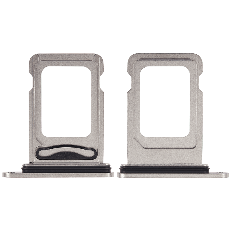 Dual Sim Card Tray Compatible For iPhone 15 Pro / 15 Pro Max (White Titanium)