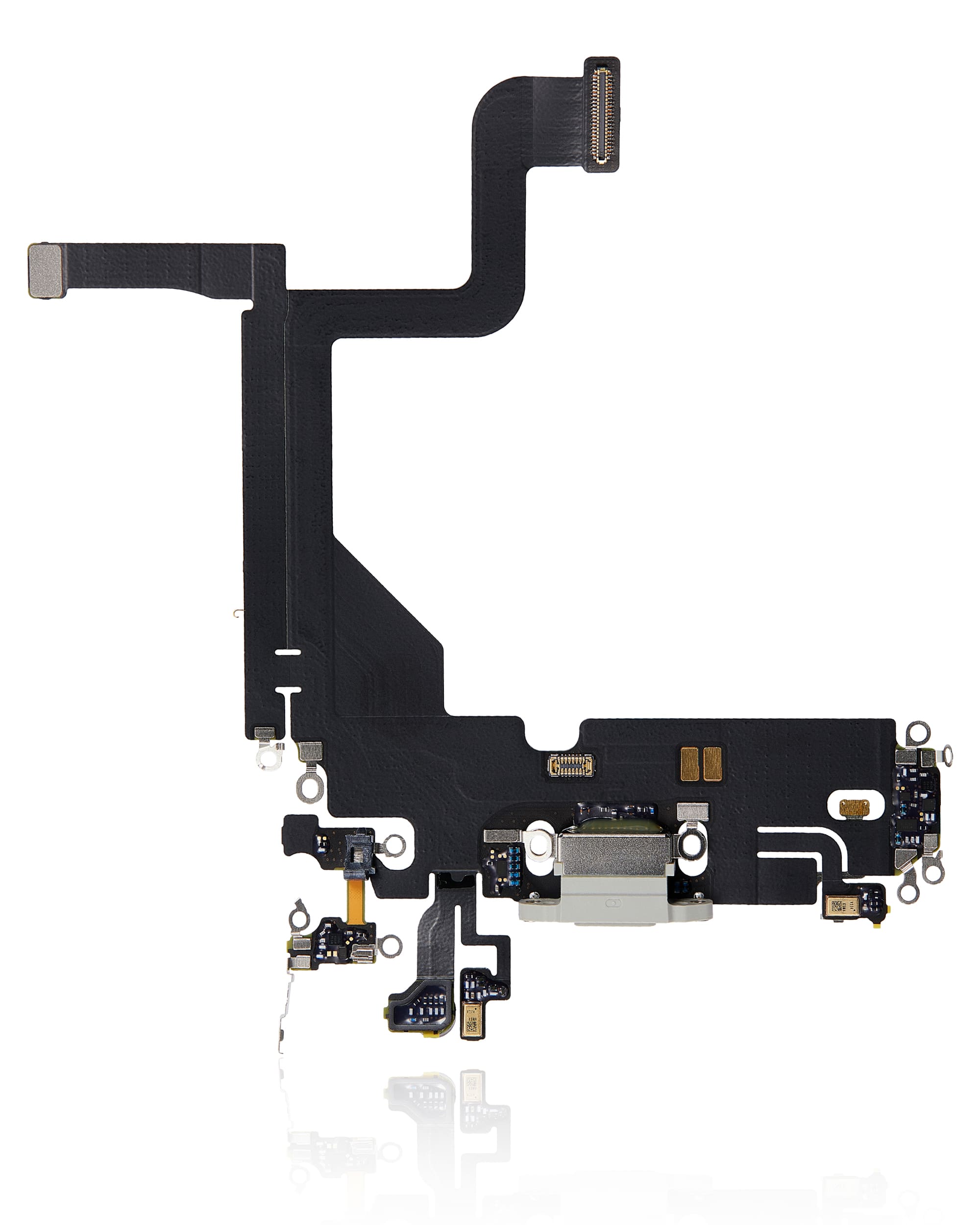 Charging Port Flex Cable Compatible For iPhone 13 Pro (Used OEM Pull) (Silver)