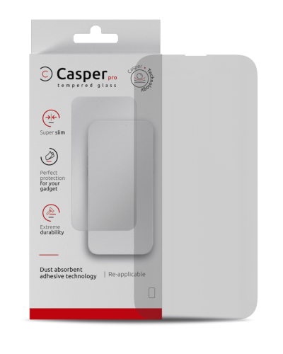 Casper Pro Tempered Glass Compatible For iPhone 15 (Retail Pack) (Matte)
