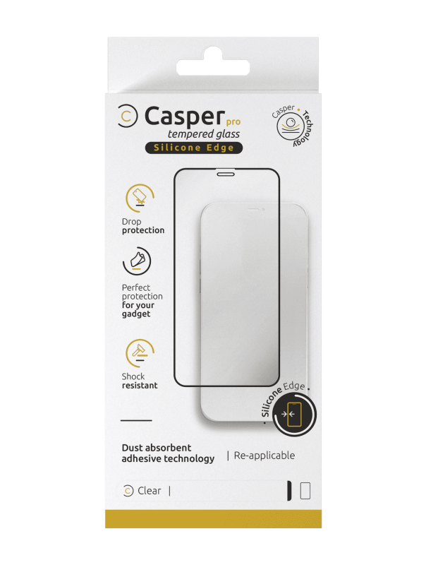 Casper Pro Silicone Tempered Glass Compatible For iPhone 6 Plus / 6S Plus / 7 Plus / 8 Plus (Retail Pack) (Clear)